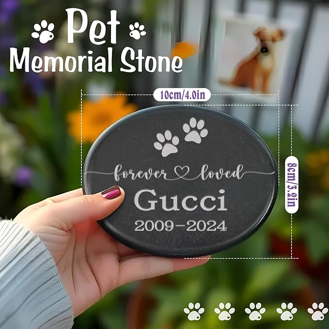 Pet Memorial Stones, Forever in Memory of Pet, Dog Memorial Gifts for Loss of Dog, Sympathy Gift for Loss of Pet, Pet Memorial Gifts, Dog Grave Markers