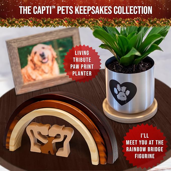 Capti Rainbow Bridge Dog Memorial Gifts, Cat Memorial Gifts - I'll Meet You at The Rainbow Bridge - Pet Loss Gifts, Bereavement, Sympathy Keepsake Dog Mom, Dog Dad for Loss of Pet (Dog and Two Moms)