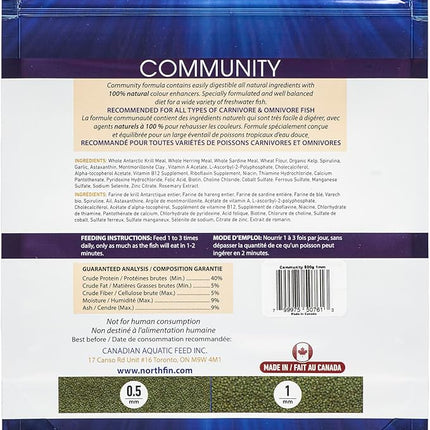 Northfin Fish Food Community Formula Slow Sinking Pellets (1mm 500g)