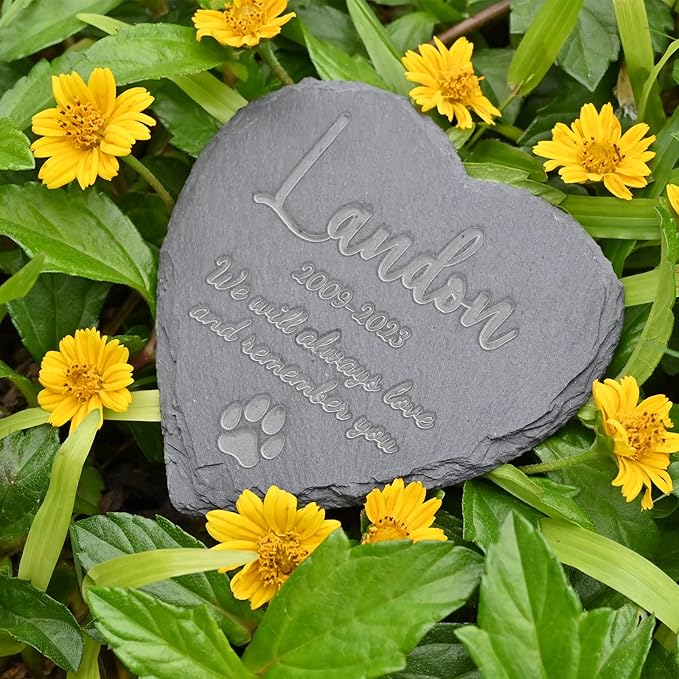 Personalized Memorial Stones, Pet Memorial Gifts, Dog Memorial Gifts for Loss of Dog, Loss of Cat Sympathy Gift, Gifts for Loss of Pet, Dog Remembrance Gift, 4''×4''/10×10cm