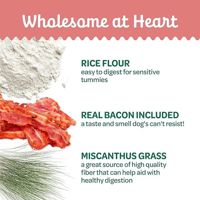 Wholesome Pride Natural & Healthy Dog Chews 2Pk for Large Dogs, Bacon Flavor, Made in The USA