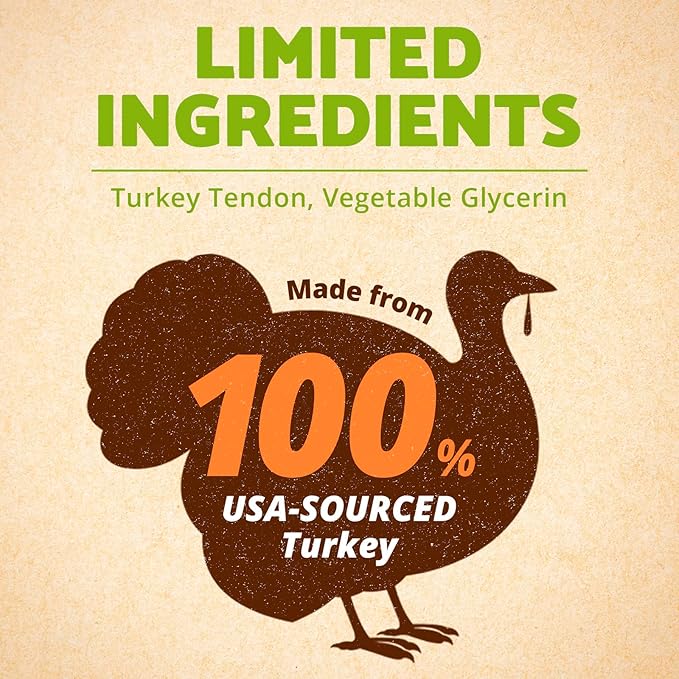 AFreschi Turkey Tendons for Dogs, USA-Sourced, Healthy Dog Treats, Rawhide-Free Puppy Chews, Long Lasting, All Natural, Hypoallergenic Dog Treats for Small Breeds, 8 oz Pack Variety (S)