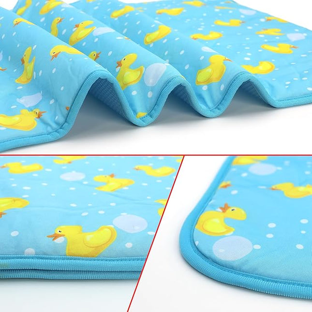 NACOCO Summer Pet Cooling Mat - Cat Dog Cushion Pad Sleeping Cool Ducks Comfortable Soft for Pets Kids and Adults (Blue Duck, M)