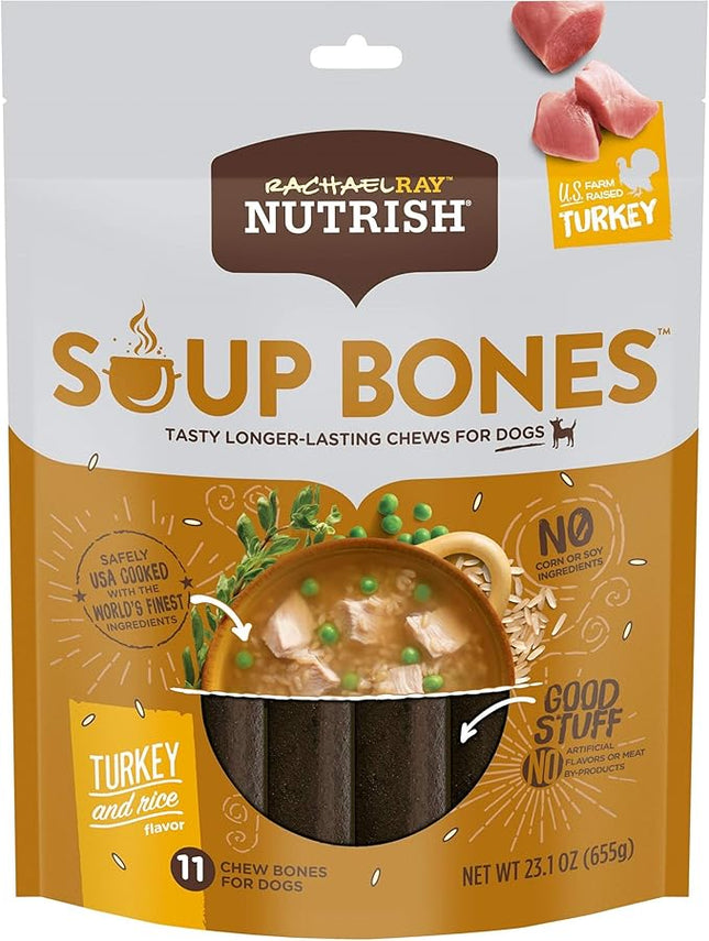 Rachael Ray Nutrish Soup Bones With Real Turkey & Rice, 11 Dog Chews