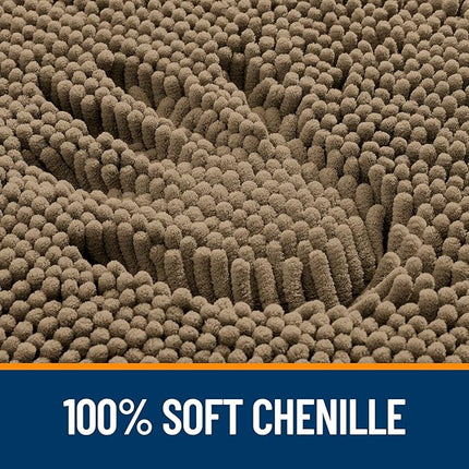 OLANLY Bathroom Rugs 70x24, Extra Soft Absorbent Chenille Bath Rugs, Rubber Backing Quick Dry, Machine Washable Bath Mats for Bathroom Floor, Tub and Shower, Home Decor Accessories, Tan