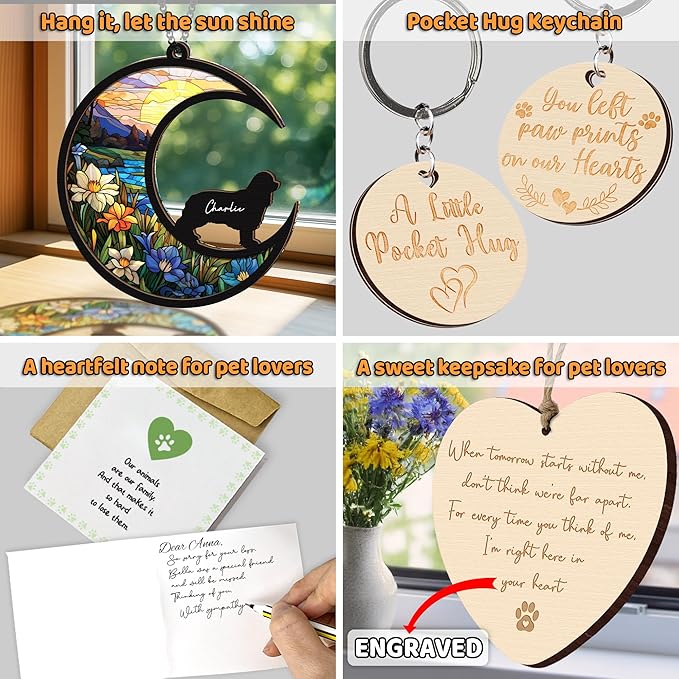 6'' Cavalier King Charles Spaniel Memorial Suncatcher, Custom Name Breed, Pet Ornament Window Car Hanging, Sympathy Gift for Loss of Pet, Remembrance Gift for Dog Lovers 21-SS1