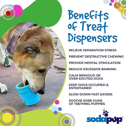 SodaPup Flower Pot – Durable Dog Treat Dispenser & Chew Toy Made in USA from Non-Toxic, Pet Safe, Food Safe Rubber Material for Mental Stimulation, Problem Chewing, Calming Nerves, & More