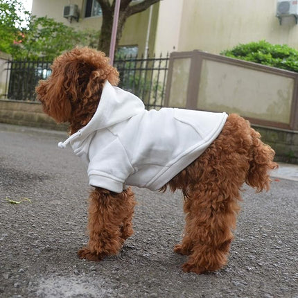 Lovelonglong Blank Basic Hoodie Sweatshirt for Dogs 100% Cotton Fits Small Medium Dachshund Large Dog Off White XS