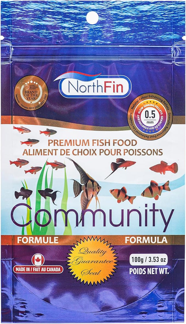 Northfin Fish Food Community Formula Slow Sinking Pellets (0.5mm 100g)