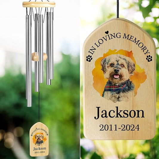 Pet Memorial Gifts, Personalized Pet Memorial Wind Chimes, Pet Loss Gifts, Dog Memorial Gifts for Loss of Dog, Pet Loss Sympathy Gift, Pet Remembrance Gift, in Memory of Pet - in Loving Memory