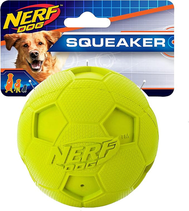 Nerf Dog 4in Soccer Squeak Ball Green, Dog Toy, Model Number: 2172
