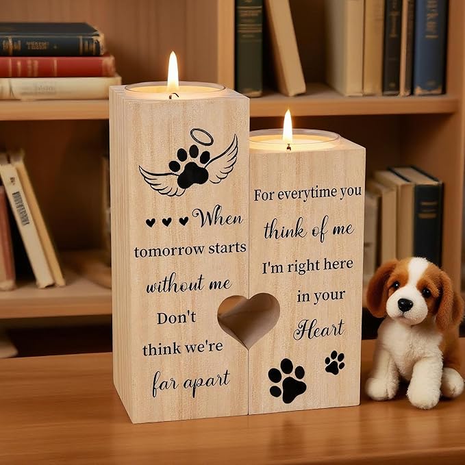 Pet Memorial Gifts for Dogs, Candle Holders - Loss of Dog Sympathy Gift, Loss of Pet