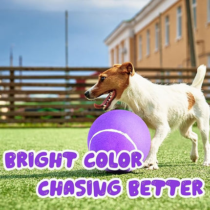 Big Tennis Ball for Dogs, Giant Dog Tennis Ball Toy Large Outdoor Sports Gift for Small Medium Large Dog (Purple, 9.5 inch)