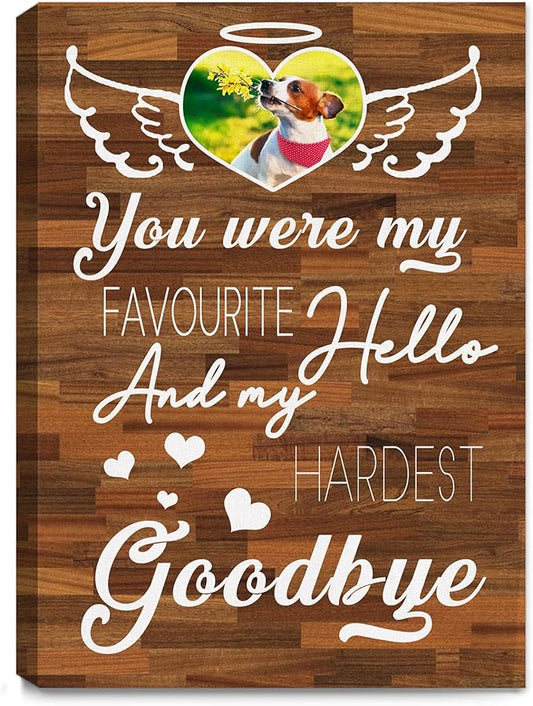 Personalized Pet Memorial Gifts for Dogs Customized Gifts for Dogs Cats Custom Loss of Pet Sympathy Gift Canvas Dog Loss Gift Canvas with Picture Name