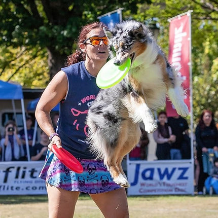 Hyperflite K-10 Jawz Glow Disc • for Dogs Over 16" • 8.75 Inch / 155 Grams • Puncture Resistant • Glows in The Dark • Made in The USA