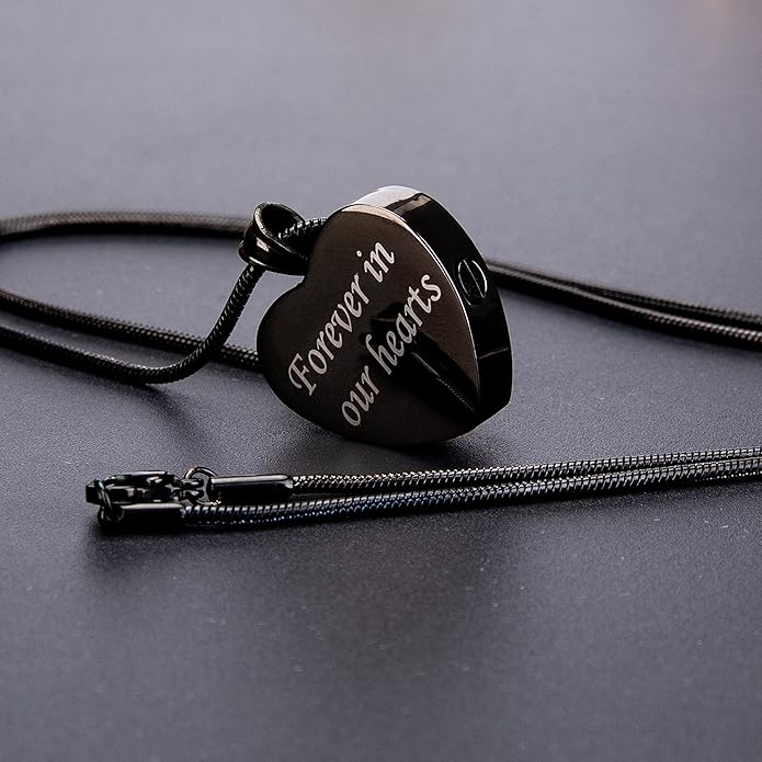 Farfume Personalized Pet Urn Necklace for Dog Cat Ashes Cremation Pet Memorial Customized Photo Text Engraving Pendant Keepsake Funeral Jewelry