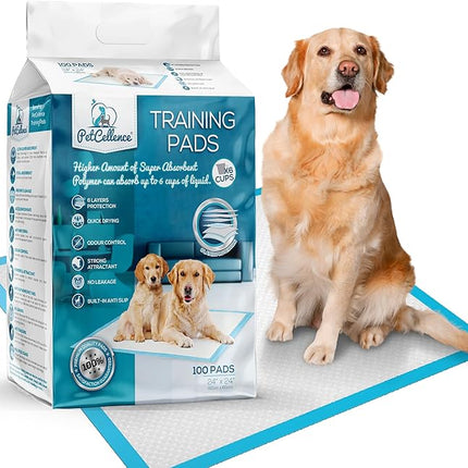 Large Puppy Pads 100 Count - 24" x 24" Pee Pads for Dogs with Adhesive Sticky Tapes, Ultra Absorbent Dog Pads, Perfect for Incontinent Dogs and Potty Toilet Training