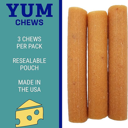 Himalayan Dog Chew Yak Cheese Dog Chews, Lactose Free & Grain Free, USA Made, for All Dog Breeds, Medium Density Cheese Chew, Resealable Pouch with 3 YUM Treats, Cheese Flavor