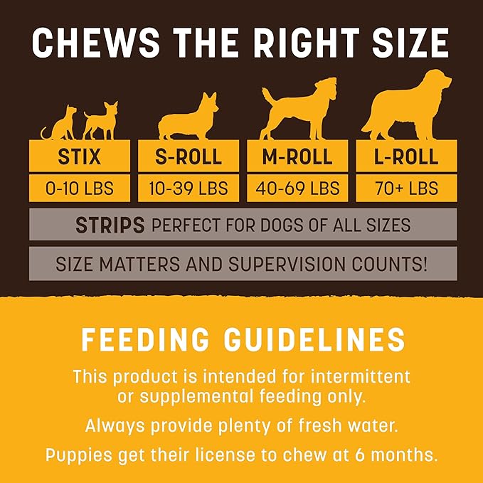 Earth Animal No-Hide Rolls Mango Vegetarian Recipe Small Natural Rawhide Alternative Dog Chews - 6 Count Value Pack