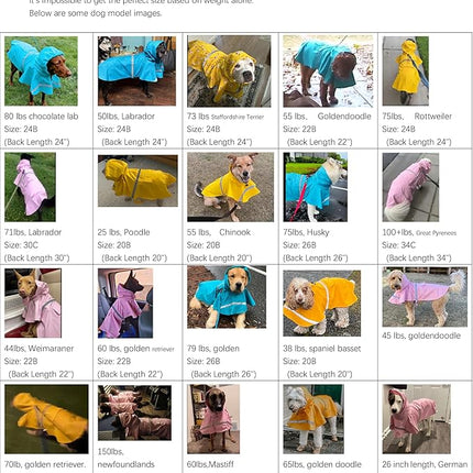 HAPEE Dog Raincoats with Reflective Strip Hoodie,Poncho Jacket for Large Dogs fit Golden Retriever Doodle (B2-Orange, 34C (120-140 lbs))