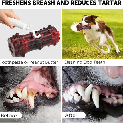 Indestructible Chew Toy for Aggressive Large Medium Breed Dogs - Squeaky, Interactive, Tough Durable Toothbrush for Dog Birthday