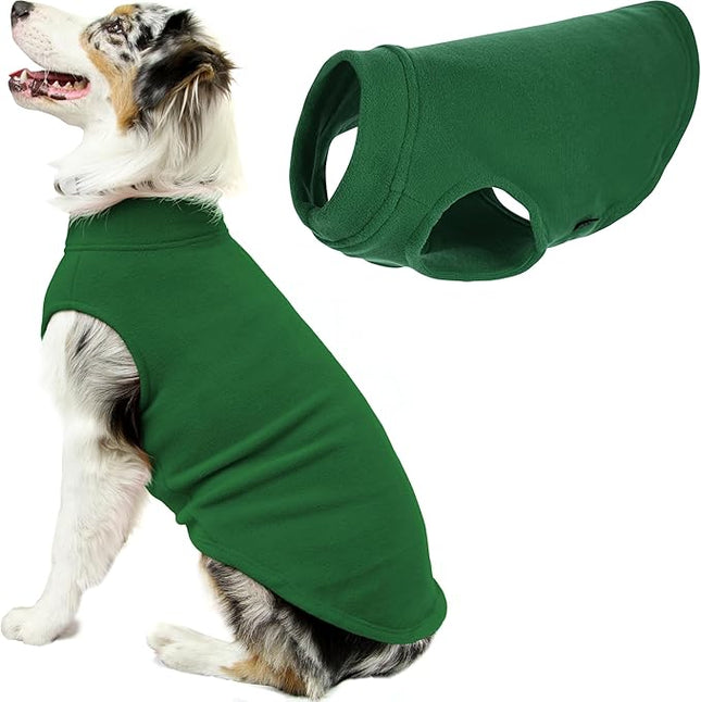 Gooby Stretch Fleece Vest Dog Sweater - Forest Green, 6X-Large - Warm Pullover Super Stretchy Fleece Dog Jacket for Small to Large Dogs