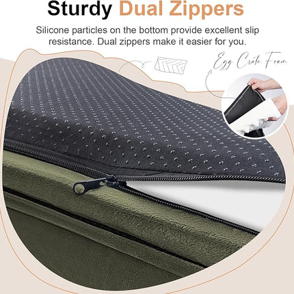 Large Dog Bed Orthopedic Washable: Beds Bolster XL Bed Big XLarge Dogs Memory Foam Couch Sofa Waterproof with Removable Cover - Dark Green