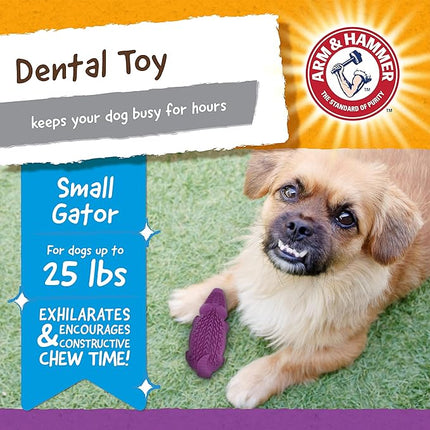 Arm & Hammer for Pets Super Treadz Mini Gator Dental Chew Toy for Dogs Best Dental Dog Chew Toy Dog Dental Chew Toys Reduce Plaque & Tartar Buildup Without Brushing (Pack of 24)