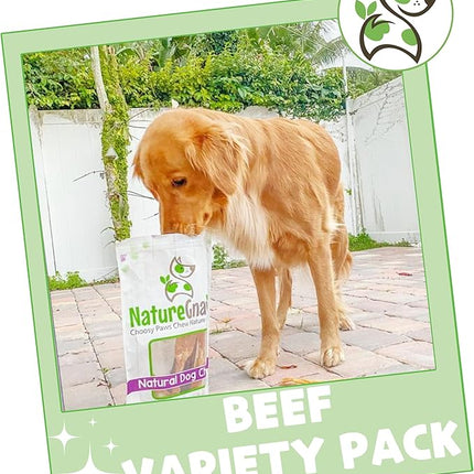 Nature Gnaws Variety Pack for Large Dogs (12 Count) - Bully Sticks, Beef Tendons and Tripe Twists for Dogs - Natural Long Lasting Beef Dog Chew Bones - Rawhide Free