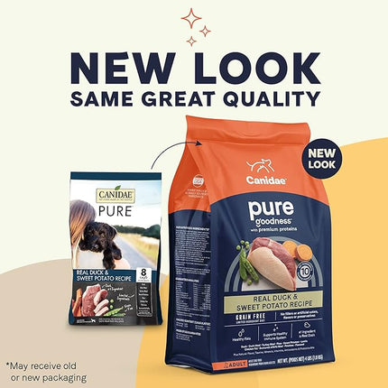 Canidae Pure Limited Ingredient Premium Adult Dry Dog Food, Real Duck & Sweet Potato Recipe, 24 lbs, Grain Free