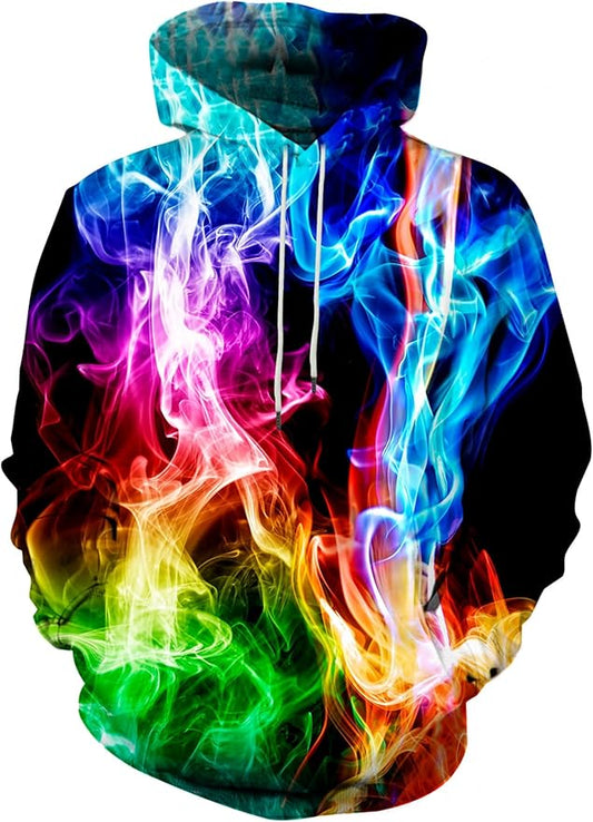 Yasswete Unisex Adults 3D Printed Fashion Hoodies for Men Women Pullover Novelty Sweatshirts with Big Pockets