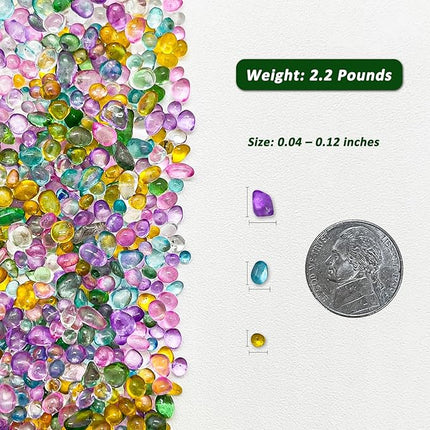 BXI 2.2 Lbs Small Aquarium Substrate Gravel Sand, Polished Smooth Fish Tank Gravel, Colorfast Uncoated Vibrant Blue Sea Glass, Decorative Stones for Vase Fillers, Fairy Garden, Potted Plants