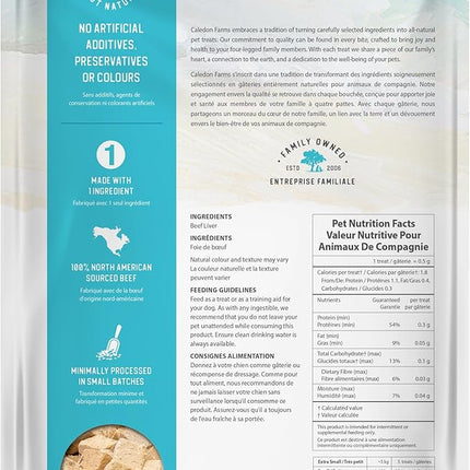 Caledon Farms Freeze Dried Beef Liver Bites Dog Treats, 150 Grams/5.3OZ