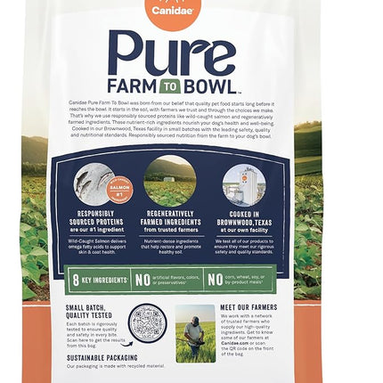 Canidae Pure Farm to Bowl, Grain-Free, Wild-Caught Salmon & Sweet Potato Dog Food, Adult 12lb