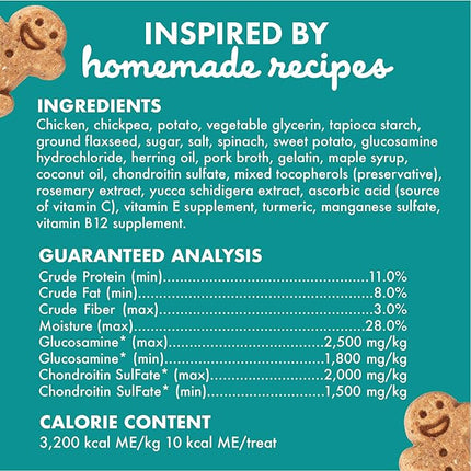 Buddy Biscuits Boosters 5 oz. Pouch of Hip and Joint Soft Chews Dog Treats Made with Natural Chicken (Pack of 4)