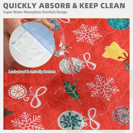 KOOLTAIL Washable Pee Pads for Dogs, 2 Pack Christmas Pet Mats, Super Absorbent Reusable Puppy Training Pads Waterproof,Nonslip Leak-Proof Dog Pee Pad,Large Whelping Pads for Floor,Crate,Couch,36"*41"