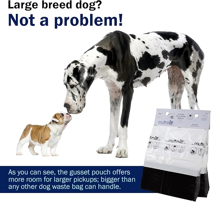 Mutt Mitt® 2-Ply Dog Waste Bags with Thick 2 Mil Mitten - No more "yuck" or "warm handshake" - New Listing, Same 400 White & Black Dog Waste Bags on 4 Station Headers