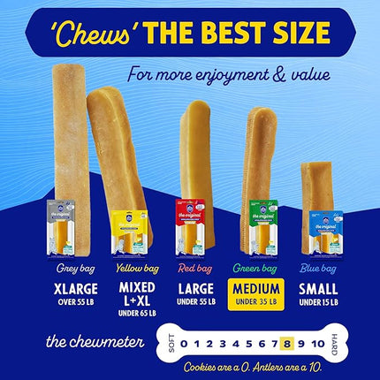 Himalayan Dog Chew Original Yak Cheese Chew, 1 Medium Stick, 2.3 oz, Gluten Free, Healthy Treats, Grain & Lactose Free 100% Natural, Long Lasting, for Dogs Under 35 lbs