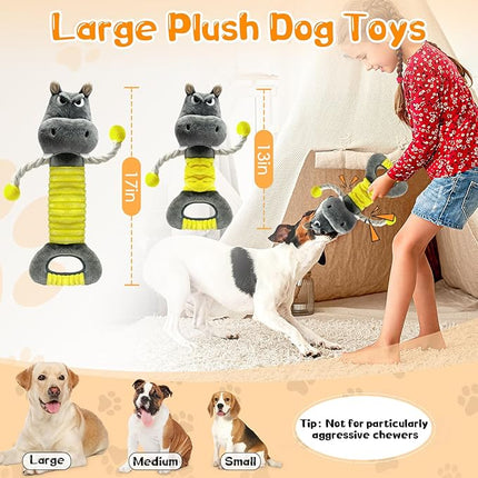 Large Squeaky Plush Dog Toys for Small, Medium, and Large Dogs Daily Companionship, Training, Tug of War Puppy Toys to Keep Them Busy