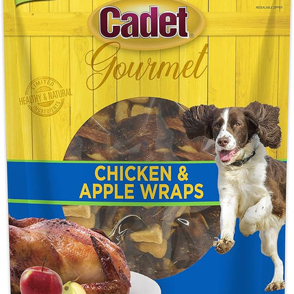 Cadet Gourmet Chicken & Apple Wrapped Dog Treats Wraps - Healthy & Natural Chicken & Apple Dog Training Treats for Small & Large Dogs - Inspected & Tested in USA (28 oz.)