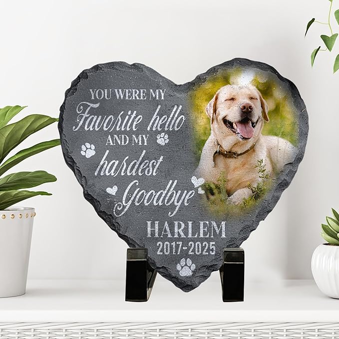 Personalized Dog Memorial Gifts for Loss of Dog, Custom Pet Memorial Stone with Photo Name Date, Stones for Dogs, Gift for Cat Lovers, Bereavement Sympathy Gift for Pet Lover, Quote 8