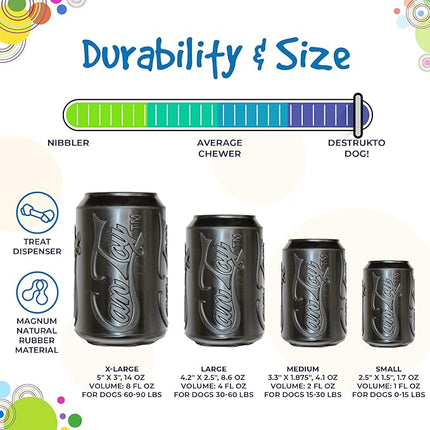 SodaPup Magnum Soda Can – Dog Treat Dispenser & Chew Toy Made in USA from Our Most Durable Non-Toxic, Pet-Safe, Food Safe Natural Rubber for Mental Stimulation, Problem Chewing, Calm Nerves, & More