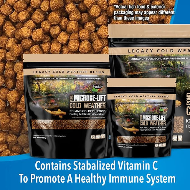 MICROBE-LIFT MLLWGLG Cold Weather Floating Fish Food Pellets with Wheat Germ for Ponds, Water Gardens, and Fountains, for Live Goldfish and Koi, 5.25 Pounds