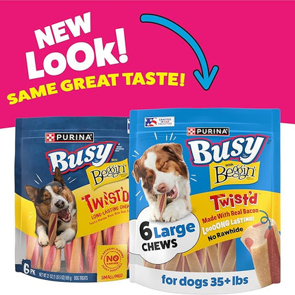 Purina Busy with Beggin’ Twist’d Adult Dog Chew Bone Treats - 6 ct. Pouch