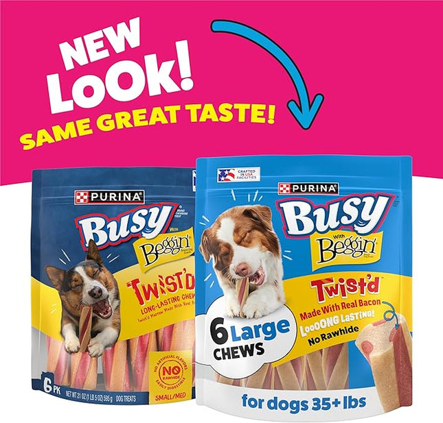 Purina Busy with Beggin’ Twist’d Adult Dog Chew Bone Treats - 6 ct. Pouch