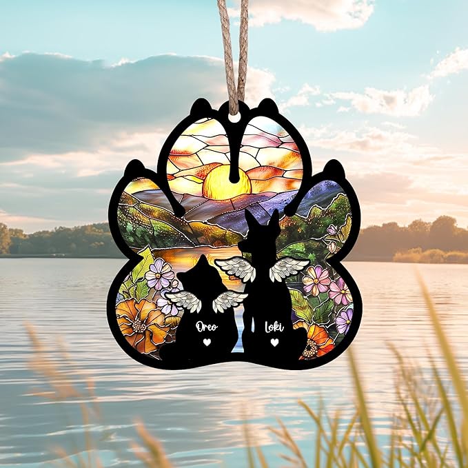 Personalized Dog Loss Sympathy Suncatcher Gift, Custom Dog Memorial Suncatcher, Pet Memorial Gift, Loss of Dog Gift, Dog Remembrance Gift, Pet Memorial Gift