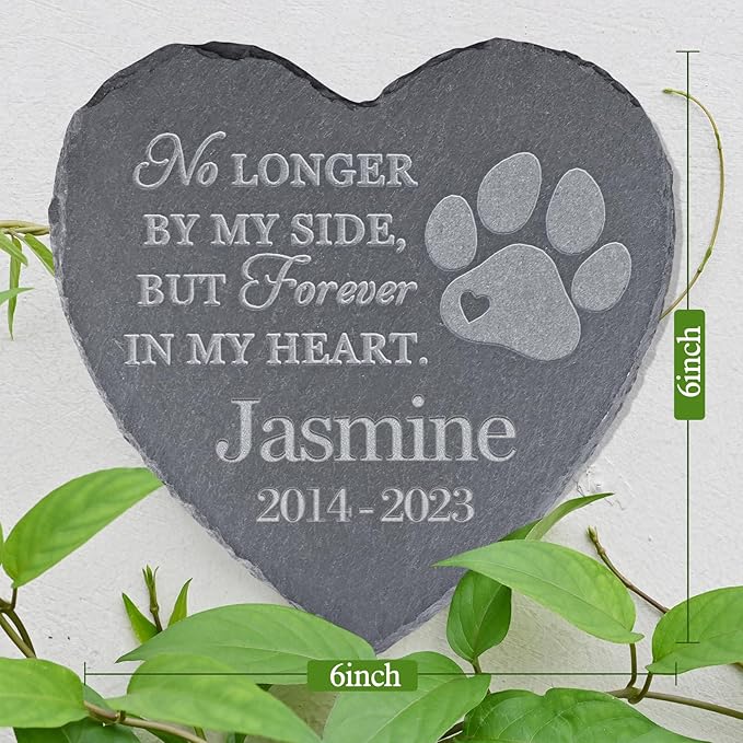 Pet Memorial Stones, Gifts, Loss of Sympathy Dog Gifts for Dog, Bereavement Grave Marker, in Memory - Style B, 6''x6''/15x15cm