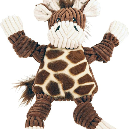 HuggleHounds Knottie Plush Dog Toy - Dog Stuffed Animal Toy, Puppy Toys, Squeaky Dog Toy for Small, Medium & Large Dogs, Durable Plush to Keep Them Busy - Giraffe, Large