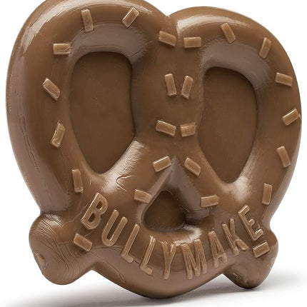 BULLYMAKE Brown Tough Chew Pretzel Toy for Dogs, Durable Nylon Dog Toys for Aggressive Chewers, Dental Stimulating, Tough Chew, Boredom Busting, Pet Supplies, Made in USA