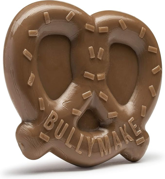 BULLYMAKE Brown Tough Chew Pretzel Toy for Dogs, Durable Nylon Dog Toys for Aggressive Chewers, Dental Stimulating, Tough Chew, Boredom Busting, Pet Supplies, Made in USA